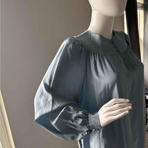 MCM VINTAGE Elegant Blue Long Sleeve Dress - Picture 6 of 12